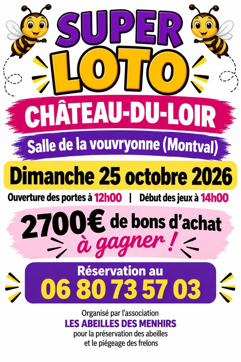Affiche du loto Loto LES ABEILLES DES MENHIRS à Château