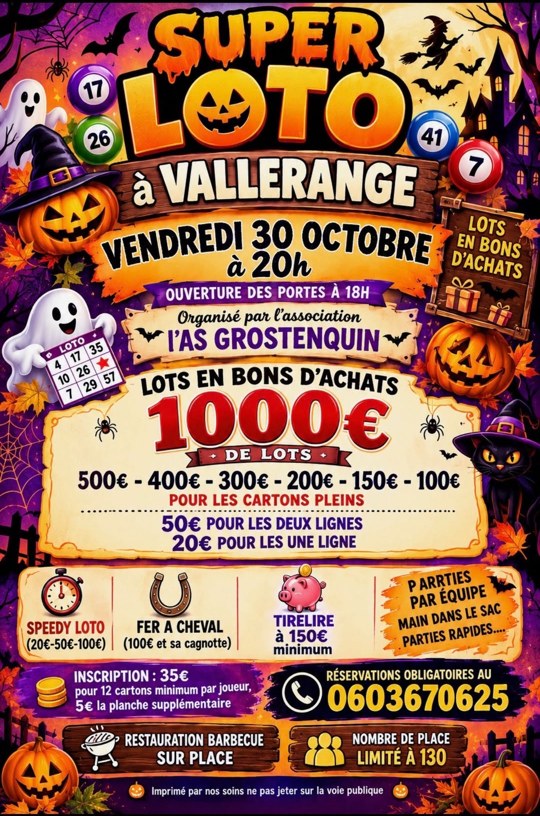 Affiche du loto SUPER LOTO à VALLERANGE