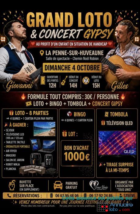 Affiche du loto Super loto concert gypsy