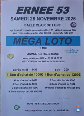 Affiche du loto 2 MÉGA LOTO Animation stéphane