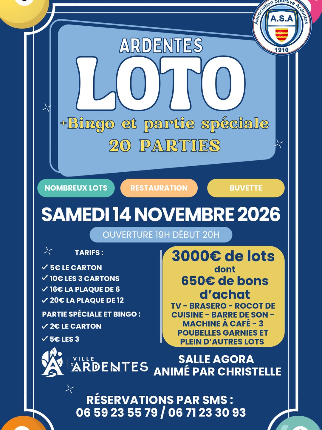 Affiche du loto ARDENTES LOTO +Bingo et partie spéciale
