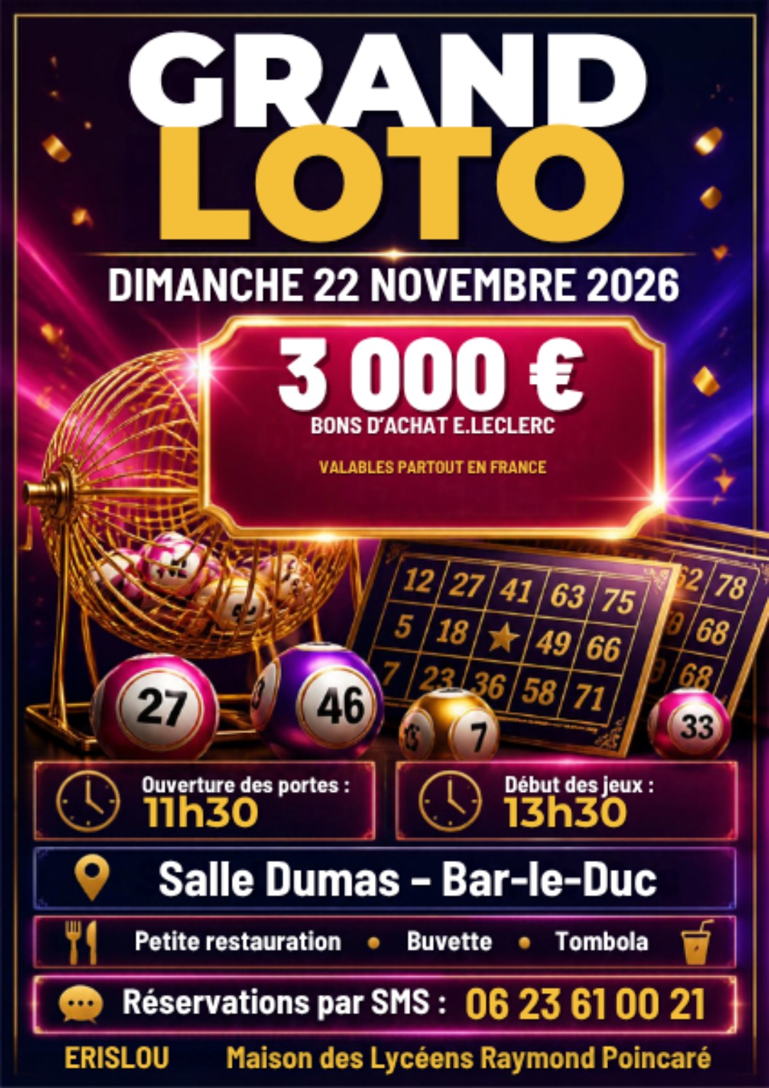 Affiche du loto Grand Loto – 3 000 € de bons d’achat E.Leclerc