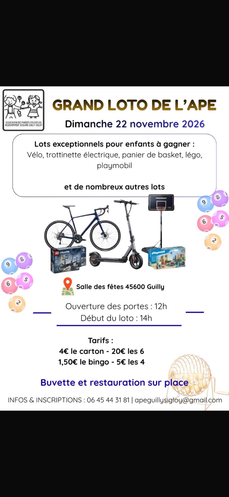 Affiche du loto GRAND LOTO DE L’APE