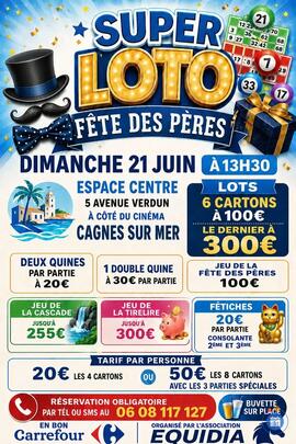 Affiche du loto Gros Loto à l'espace centre à cagnes sur mer
