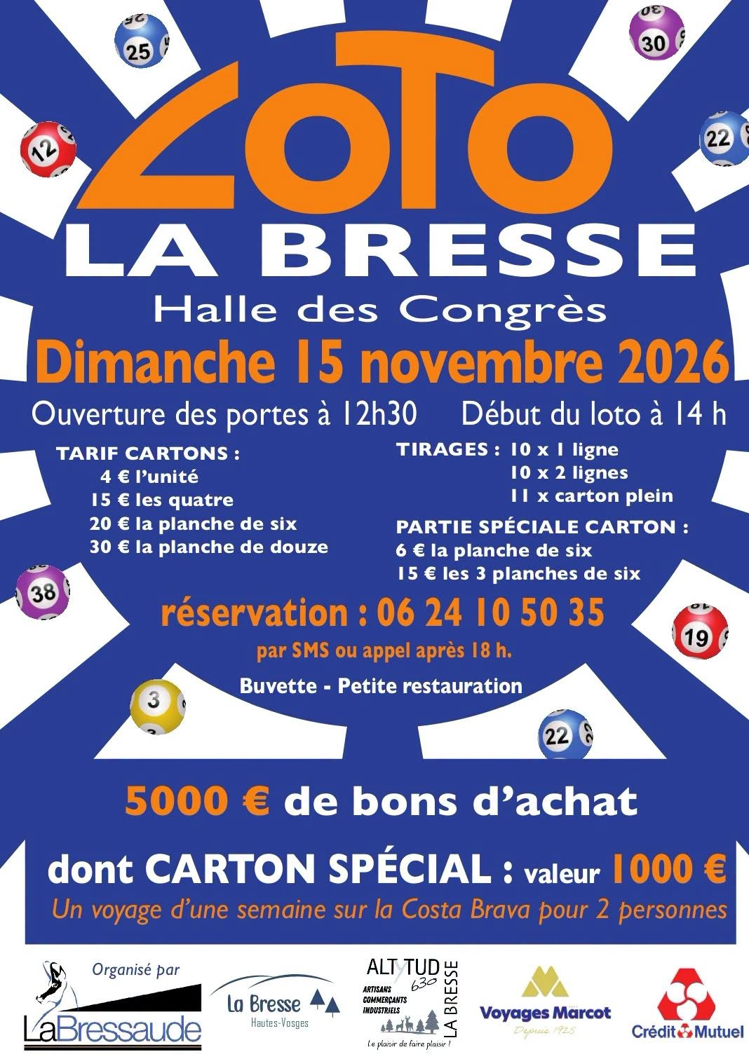 Affiche du loto Loto à La Bresse le dimanche 15 novembre