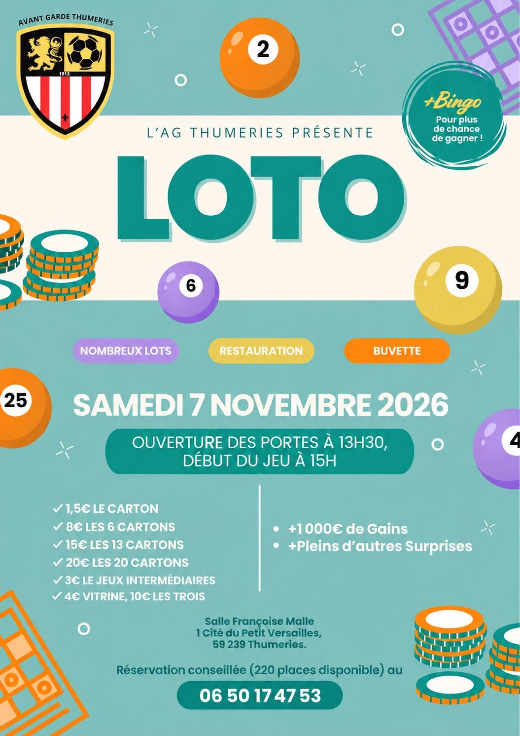Affiche du loto Loto L'AG THUMERIES à Thumeries