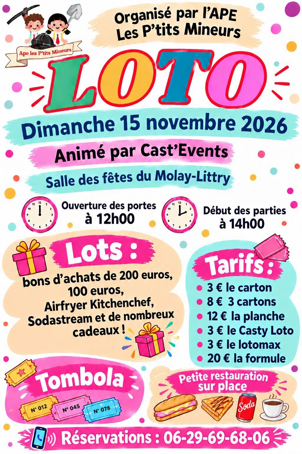 Affiche du loto Loto APE Les P'tits Mineurs à Le Molay-Littry