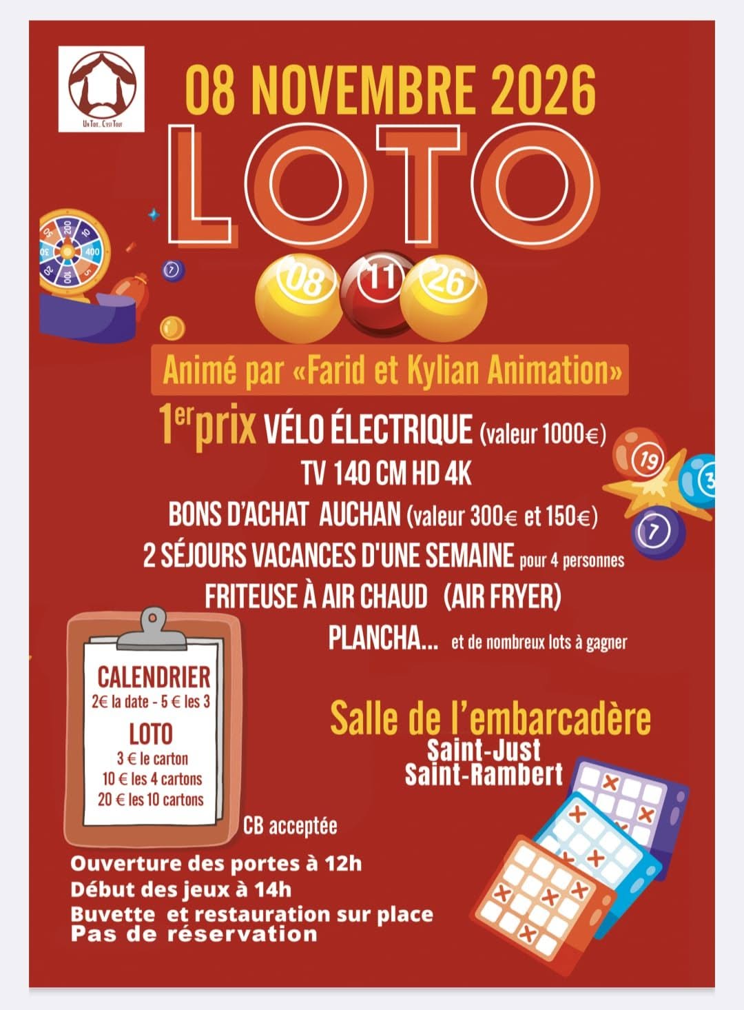 Affiche du loto Loto Farid et Kylian Animation à Saint-Just-Saint-Rambert