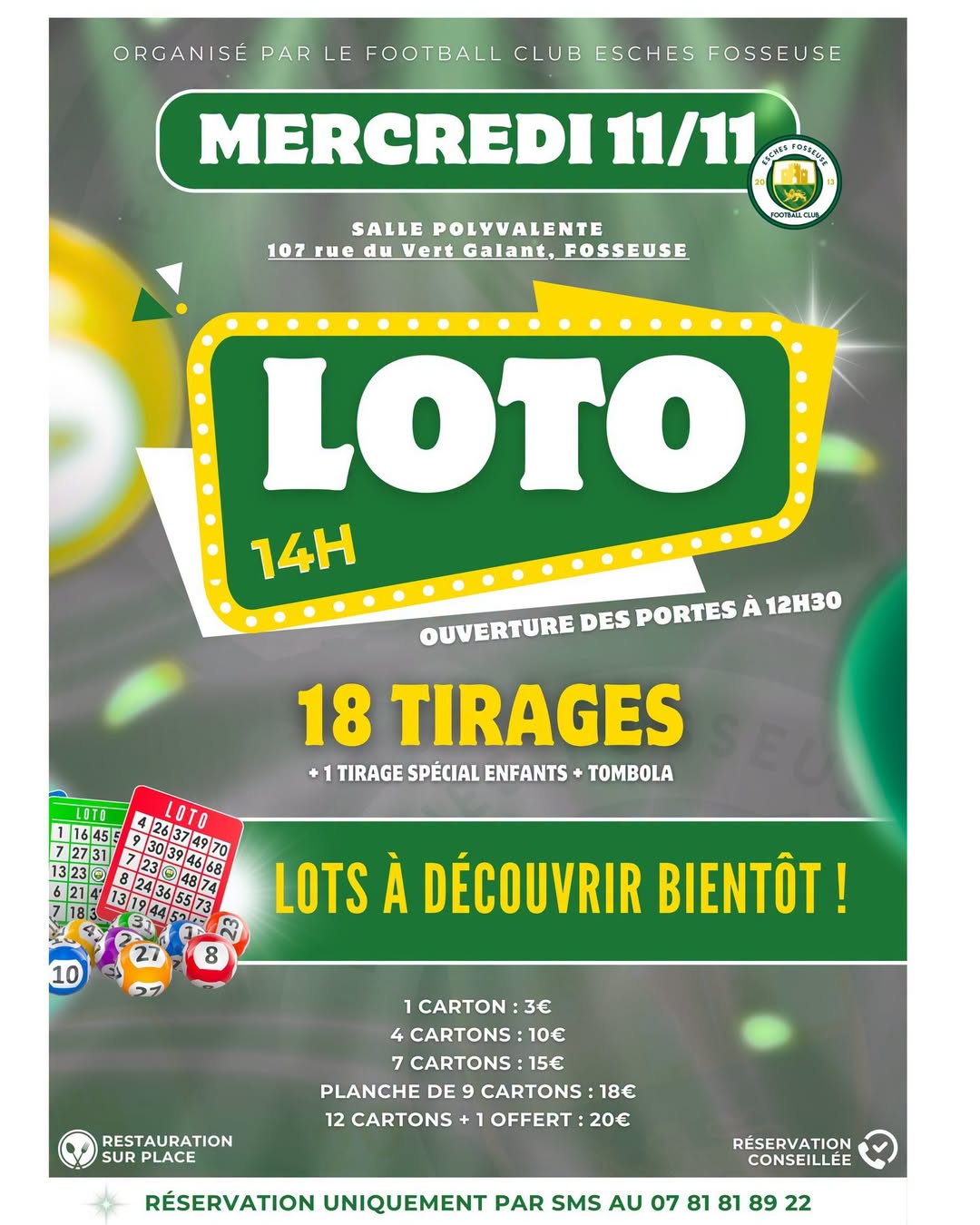 Affiche du loto Loto LE FOOTBALL CLUB ESCHES FOSSEUSE à FOSSEUSE