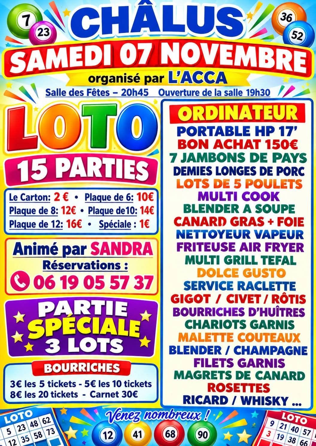 Affiche du loto Loto L'ACCA à Châlus