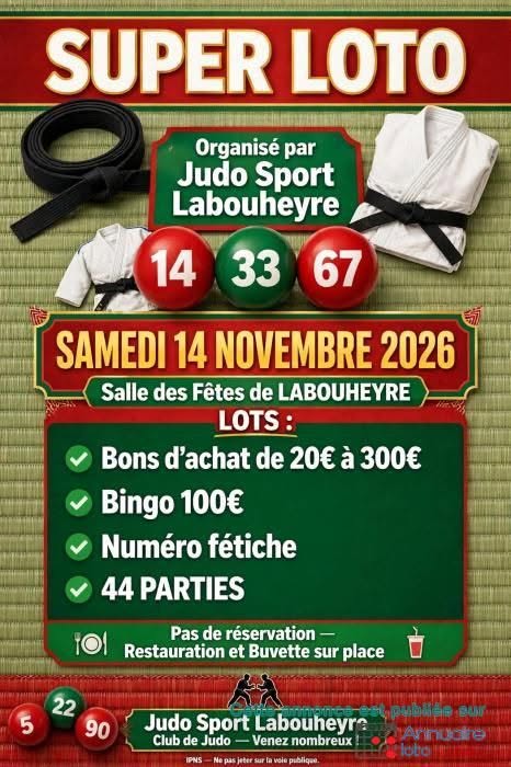 Affiche du loto Loto à Labouheyre le samedi 14 novembre