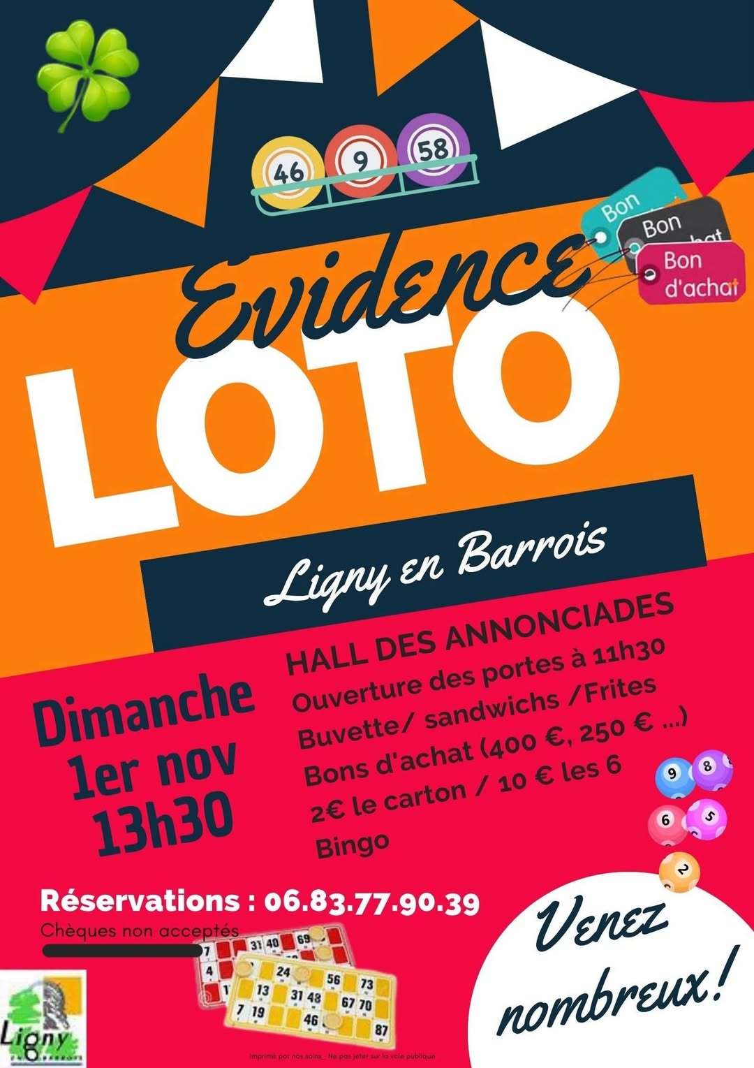 Affiche du loto Loto à Ligny-en-Barrois le dimanche 1 novembre