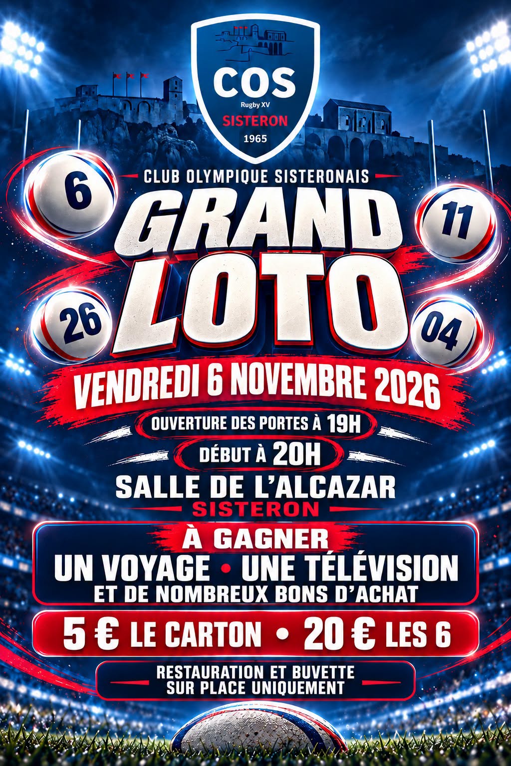 Affiche du loto Loto à Sisteron le vendredi 6 novembre