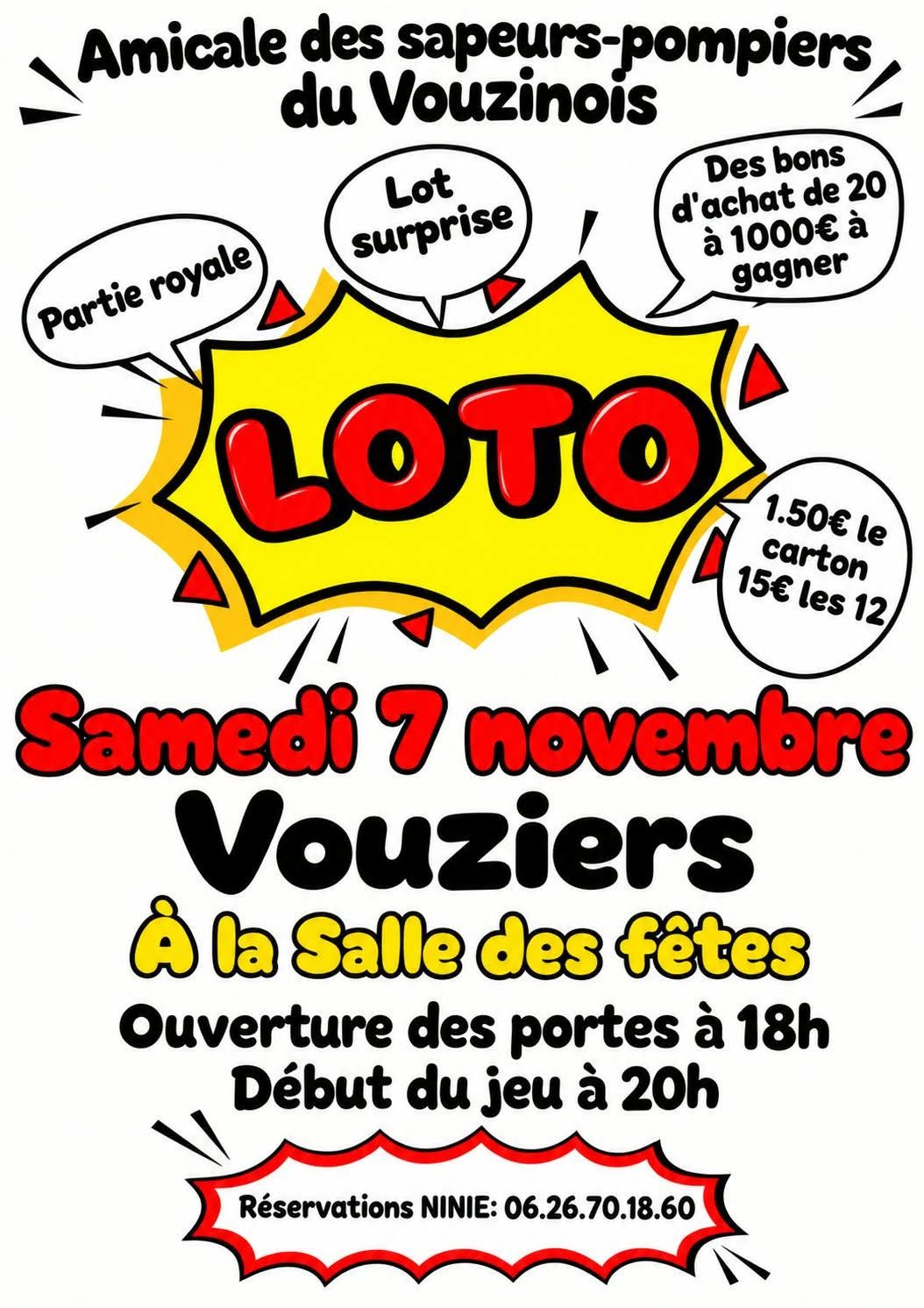 Affiche du loto Loto à Vouziers le samedi 7 novembre