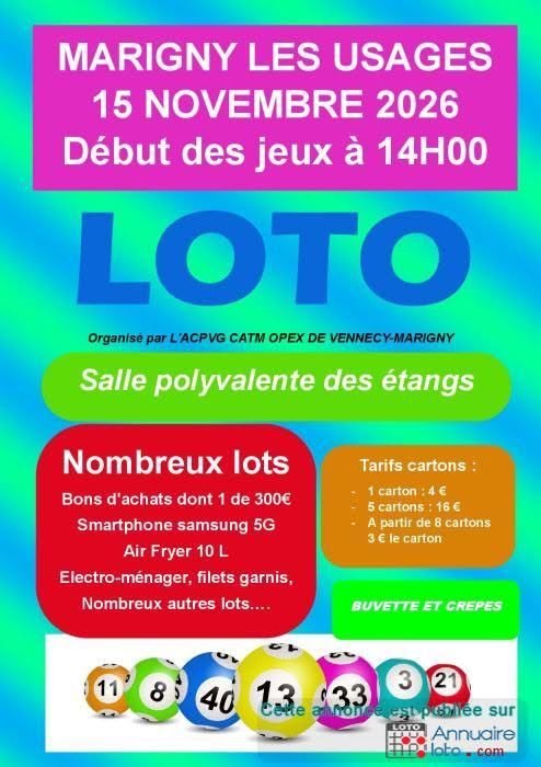 Affiche du loto Loto ACPVG CATM OPEX DE VENNECY-MARIGNY à Marigny-les-Usages