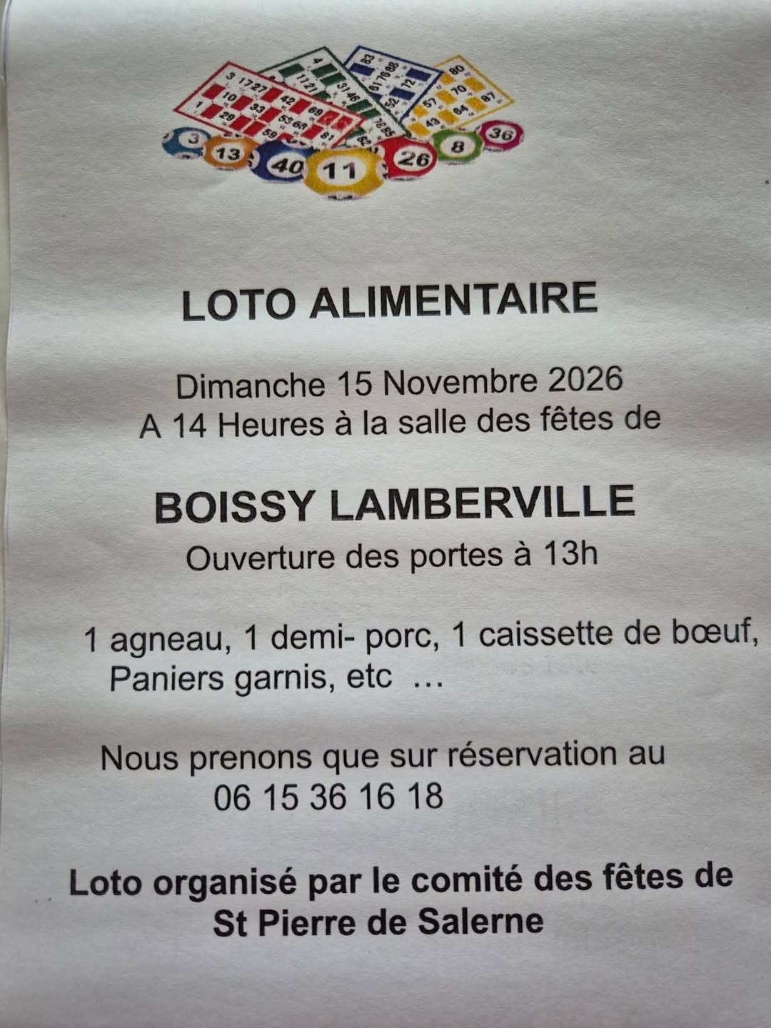 Affiche du loto LOTO ALIMENTAIRE
