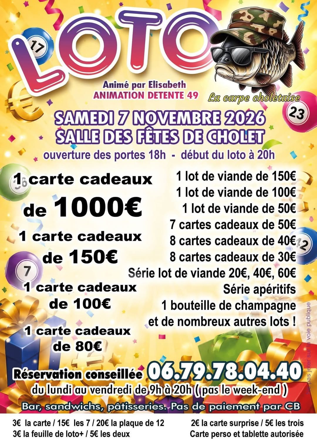 Affiche du loto Loto ANIMATION DETENTE 49 à Cholet
