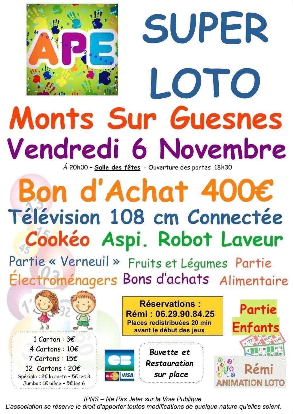 Affiche du loto Loto APE Monts-sur-Guesnes à Monts-sur-Guesnes
