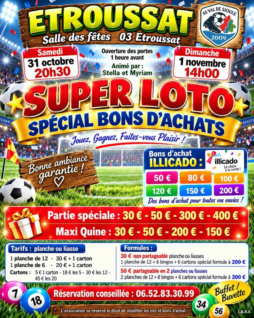 Affiche du loto Loto AS VAL DE SIIOULE à Étroussat