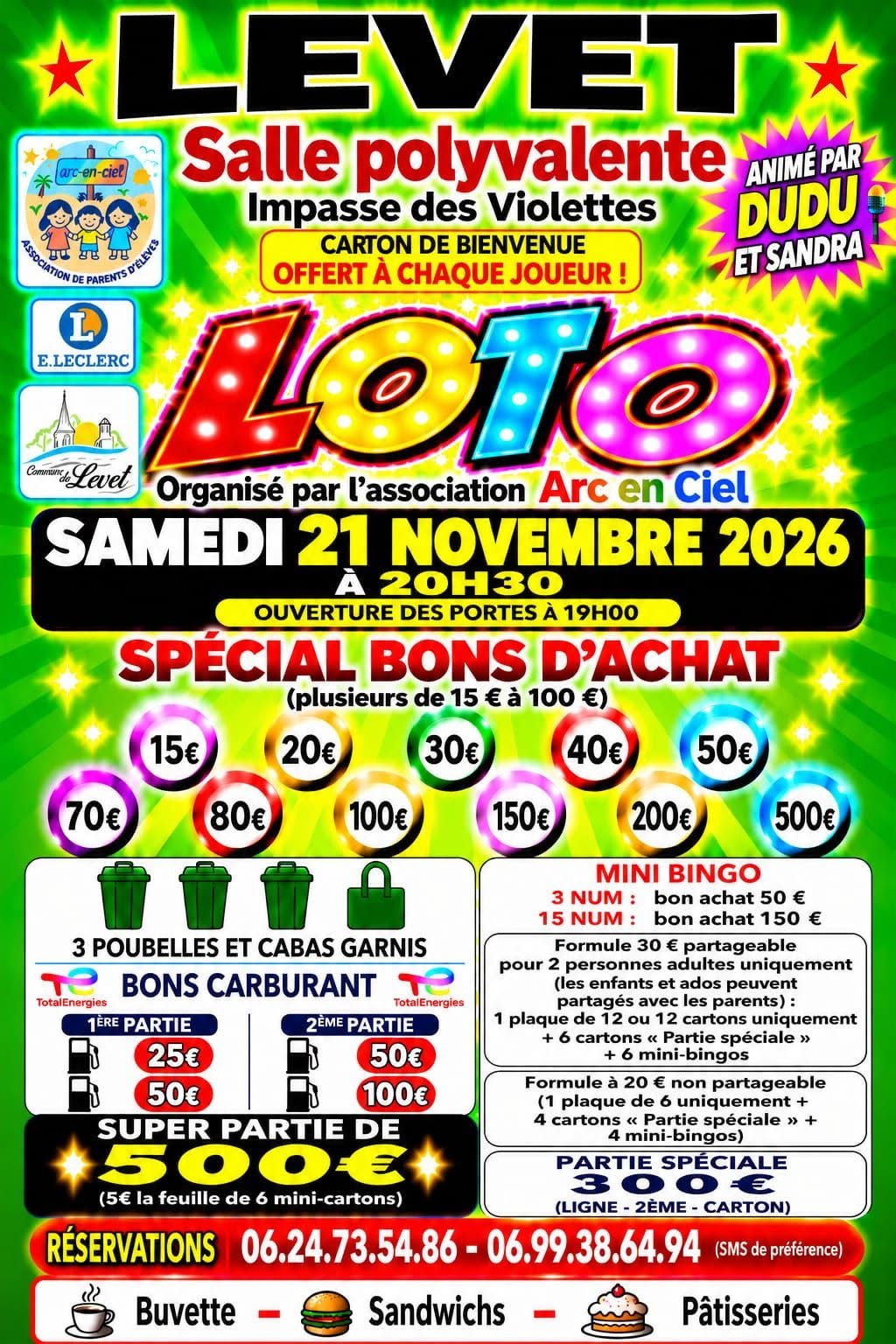 Affiche du loto Loto association Arc en Ciel à Levet