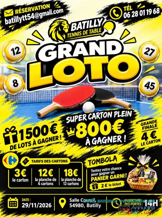 Affiche du loto Loto BATILLY TENNIS DE TABLE à Batilly