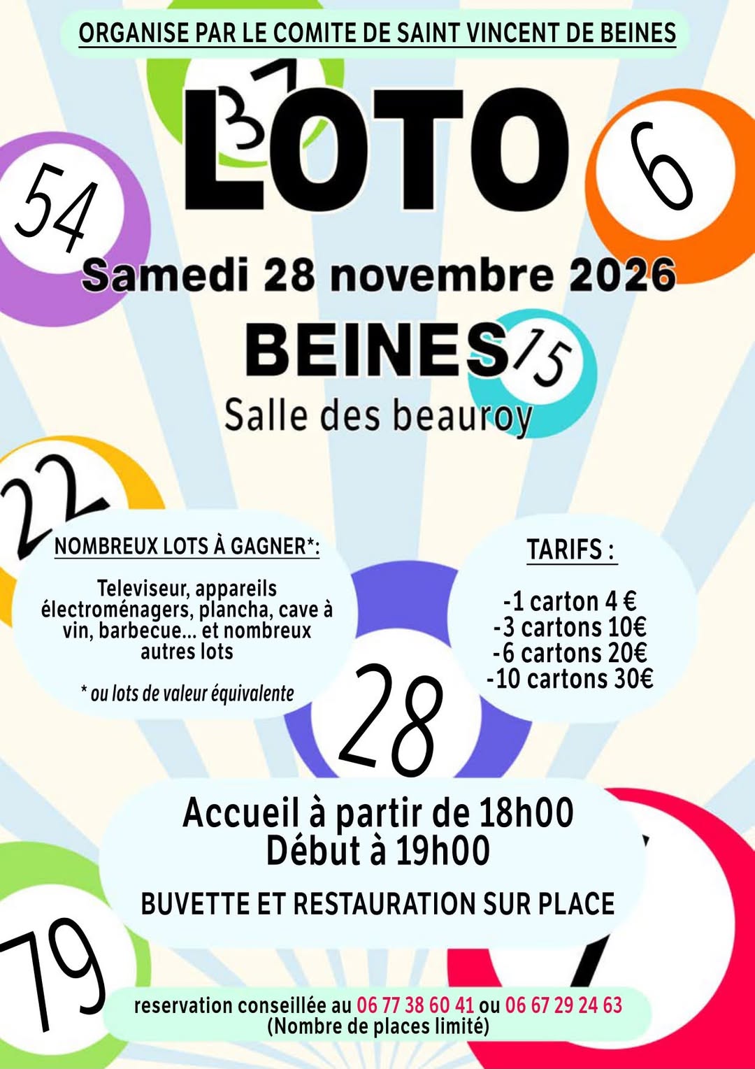 Affiche du loto Loto COMITE DE SAINT VINCENT DE BEINES à Beine