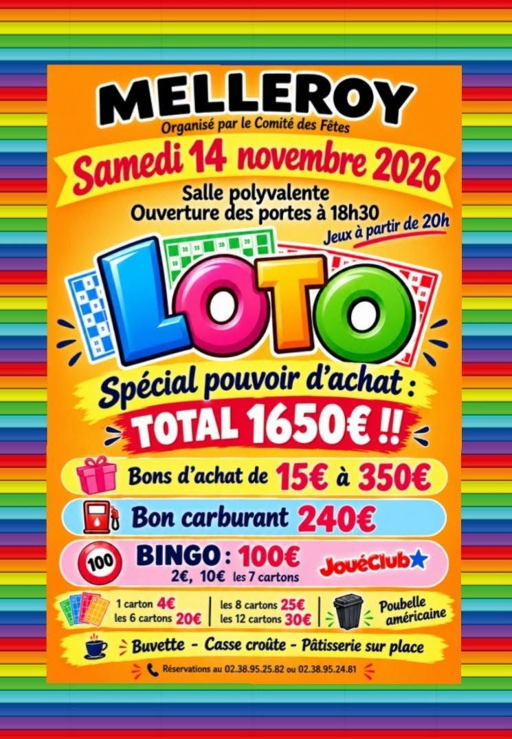 Affiche du loto Loto Comité des Fêtes à Melleroy