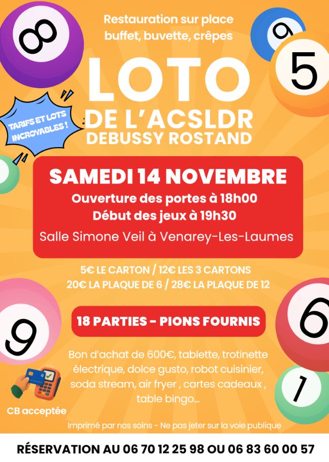 Affiche du loto Loto de L'ACSLDR Debussy Rostand