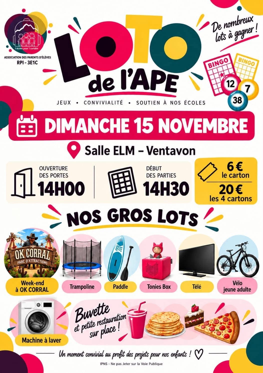 Affiche du loto LOTO de l'APE