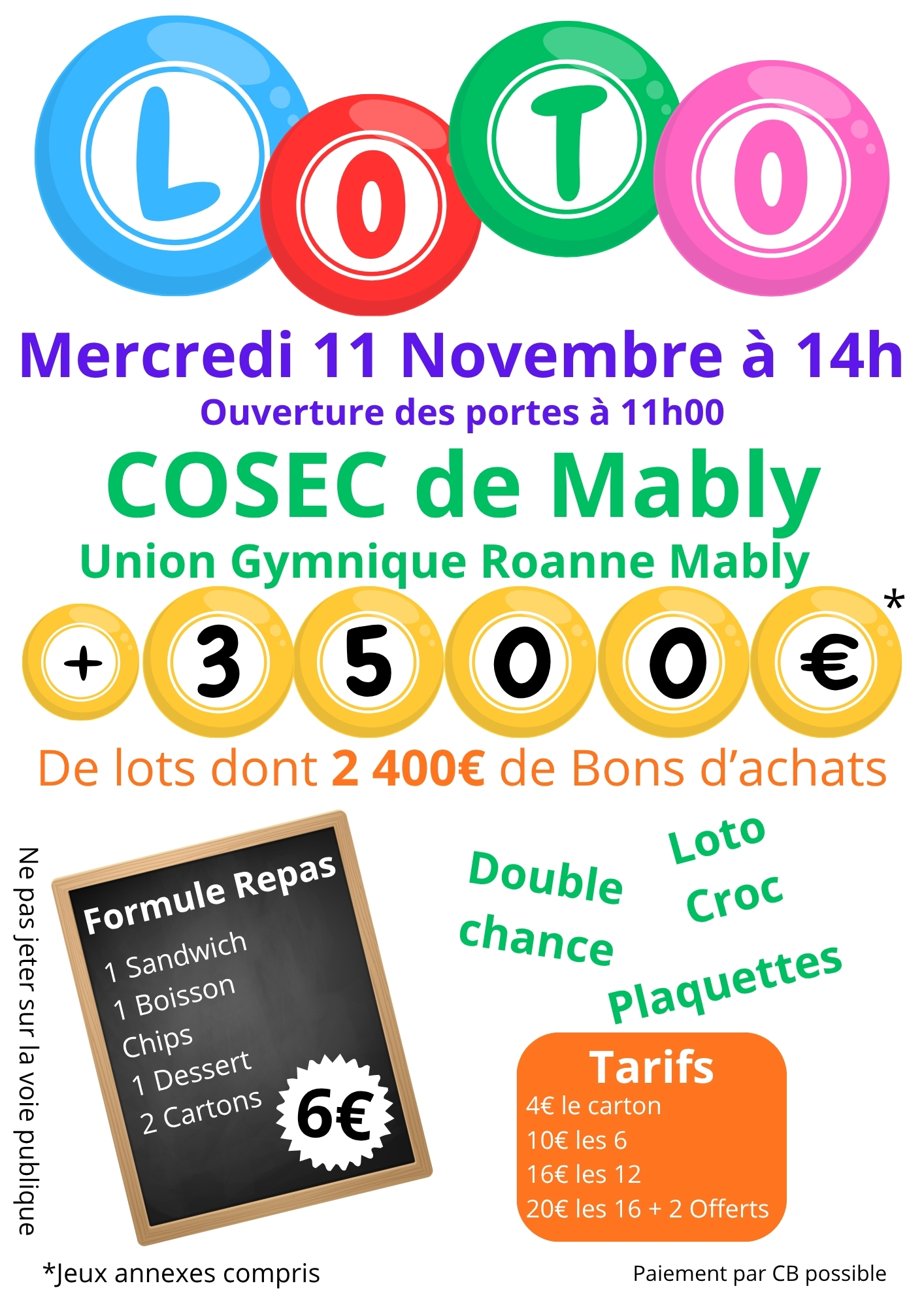 Affiche du loto Loto de l'Union Gymnique Roanne Mably