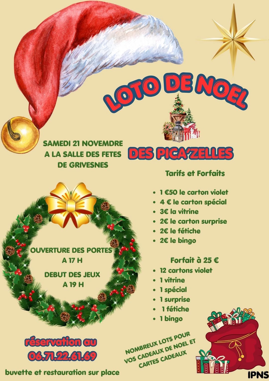 Affiche du loto LOTO DE NOEL DES PICA'ZELLES