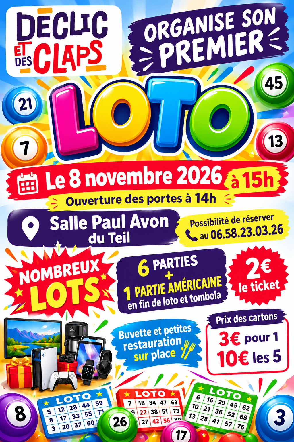 Affiche du loto LOTO Déclip et des claps
