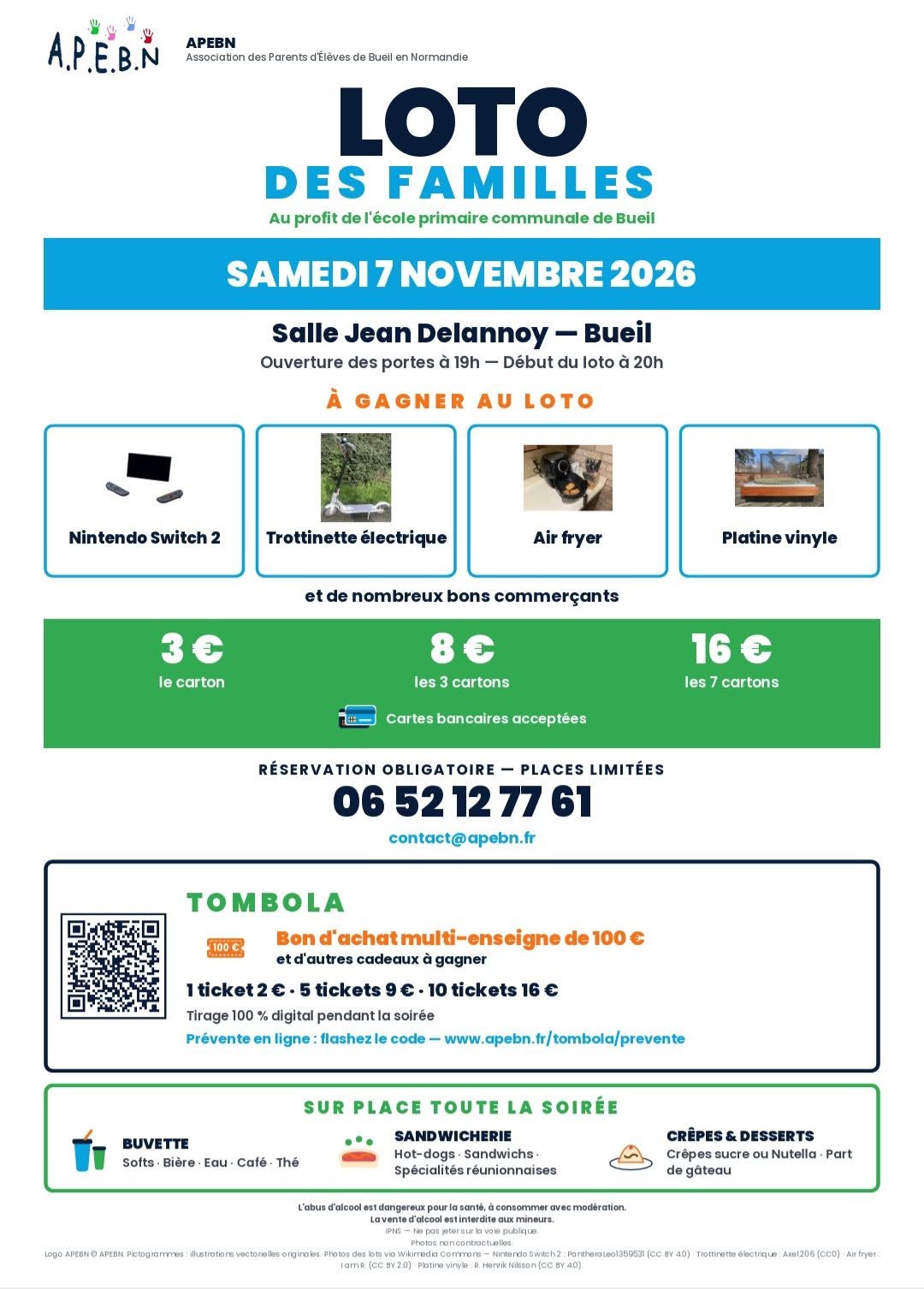 Affiche du loto Loto APEBN Association des Parents d'Élèves de Bueil en Normandie à Bueil