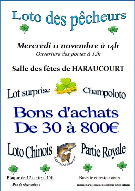 Affiche du loto Loto A.A.P.P.M.A l'Ennemane à HARAUCOURT