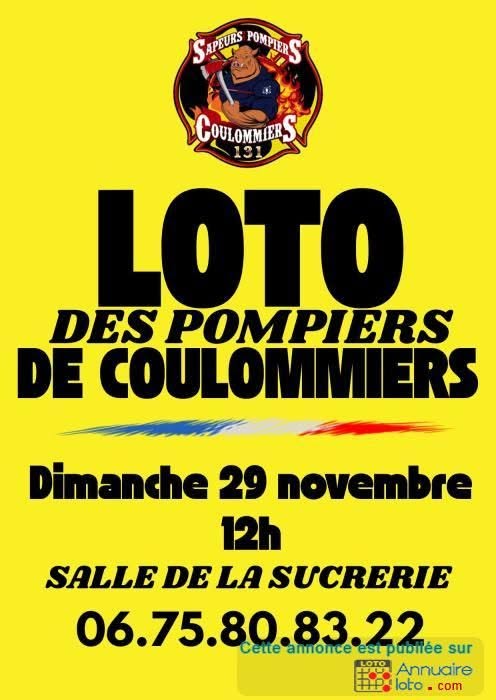 Affiche du loto LOTO DES POMPIERS DE COULOMMIERS