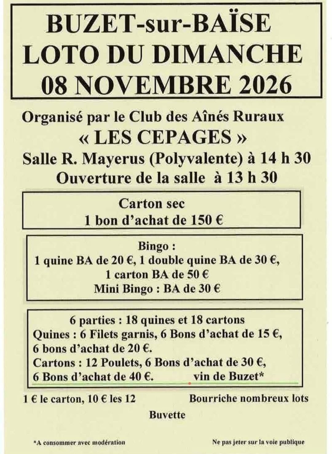 Affiche du loto LOTO DU DIMANCHE