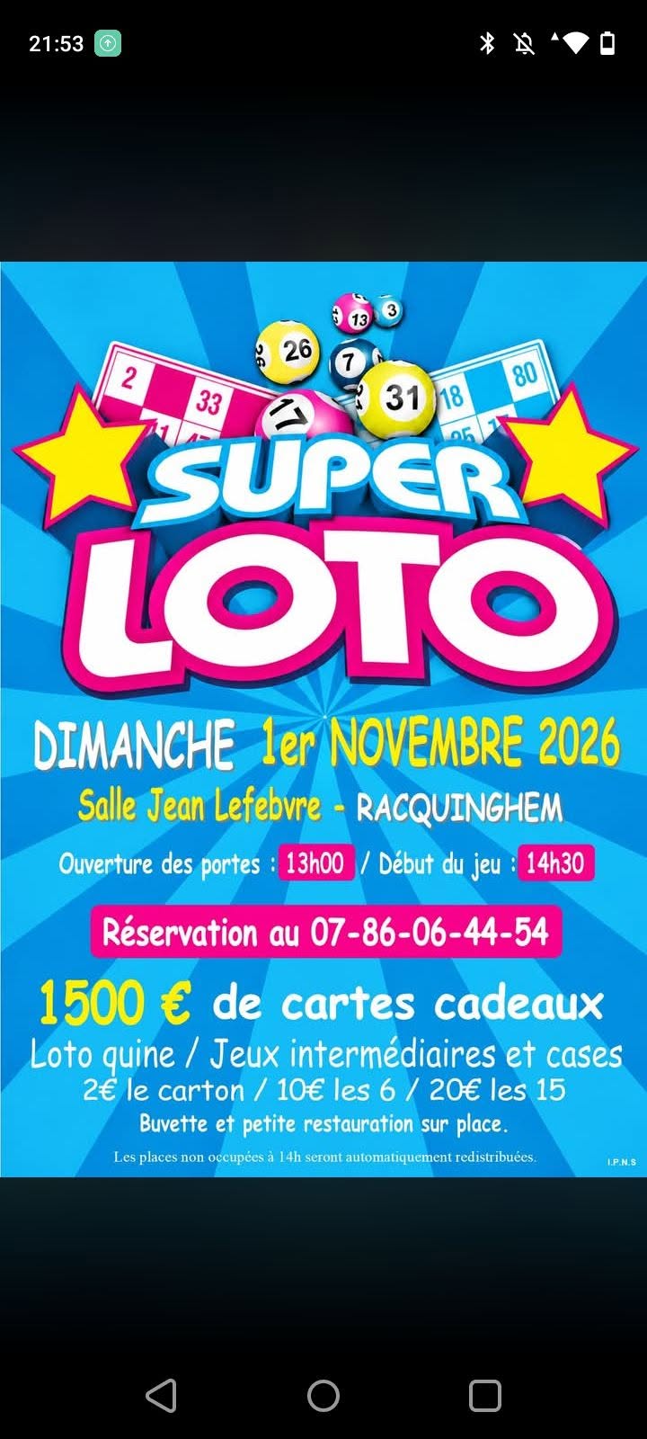 Affiche du loto Loto IPNS à Racquinghem