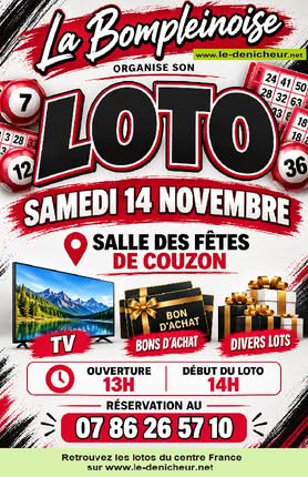 Affiche du loto Loto La Bompleinoise à Couzon