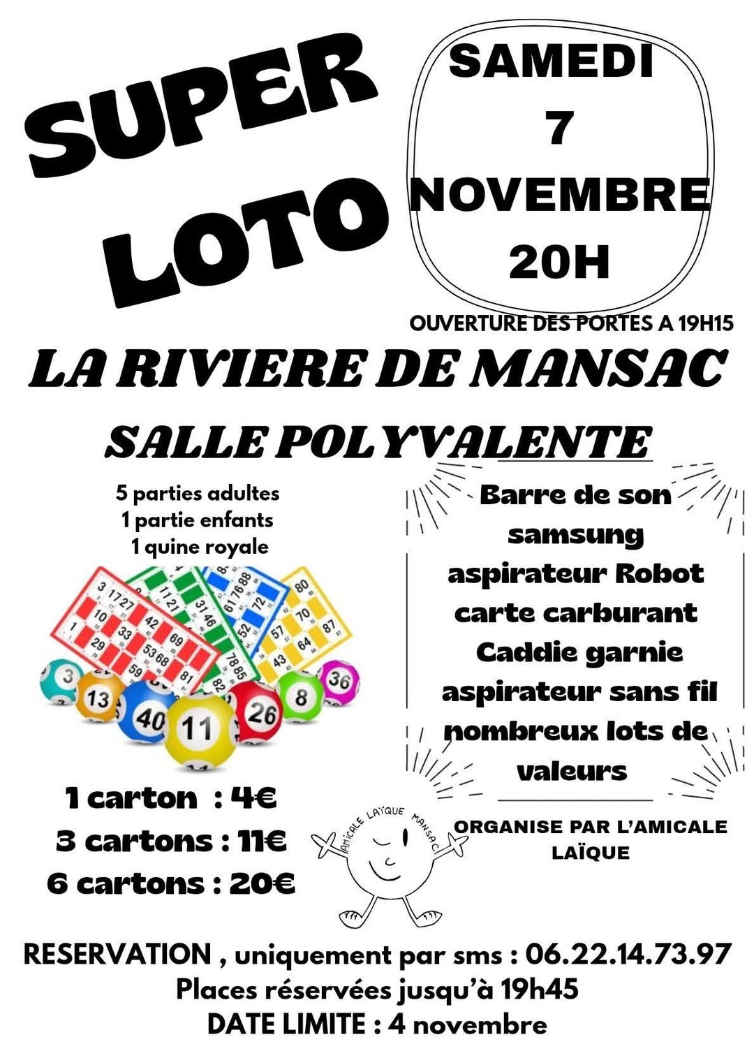 Affiche du loto Loto L'AMICALE LAÏQUE à Mansac