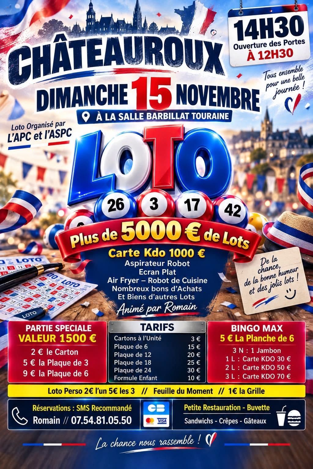 Affiche du loto Loto L'APC et l'ASPC à Châteauroux