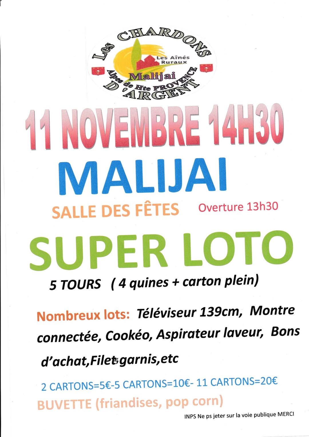 Affiche du loto Loto Les Chardons à Malijai