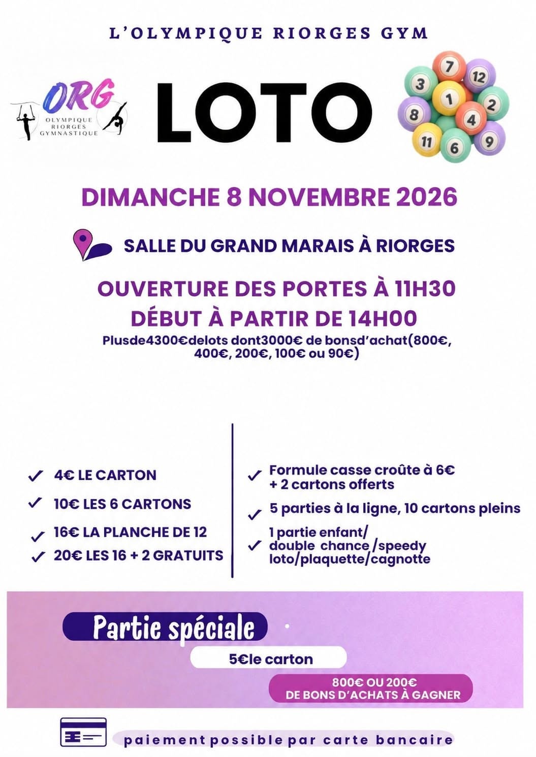 Affiche du loto Loto L'OLYMPIQUE RIORGES GYM à Riorges