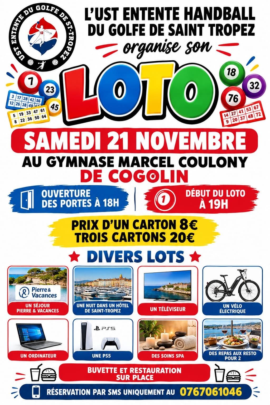 Affiche du loto Loto L'UST ENTENTE HANDBALL DU GOLFE DE SAINT TROPEZ à Cogolin
