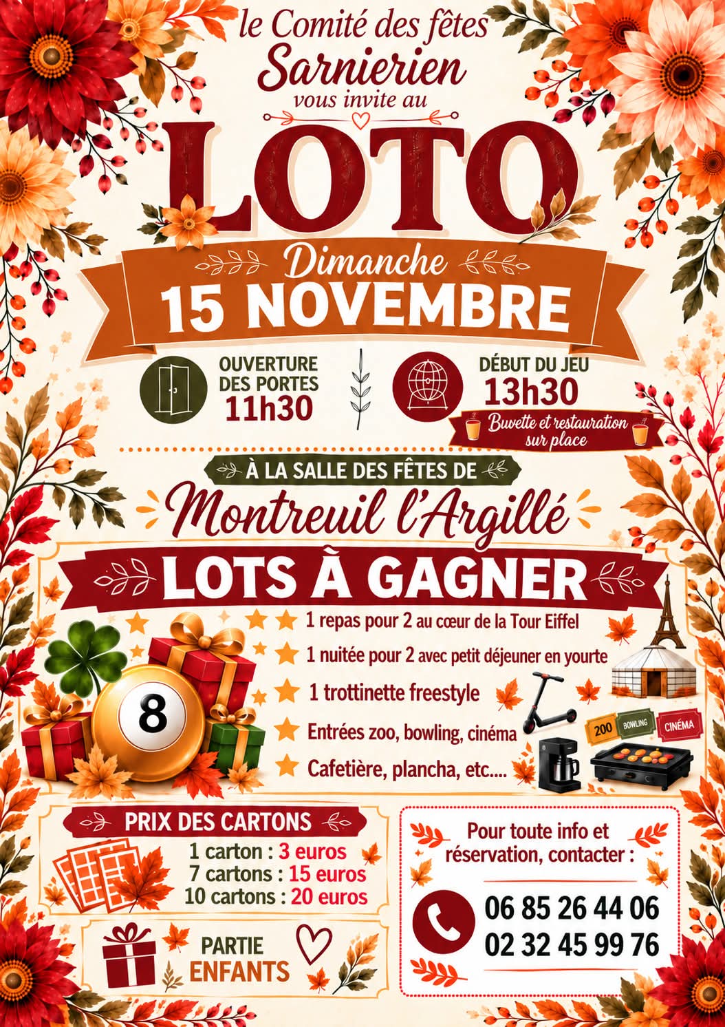 Affiche du loto Loto — Mme dugard présidente — 27390 Montreuil-l'Argillé