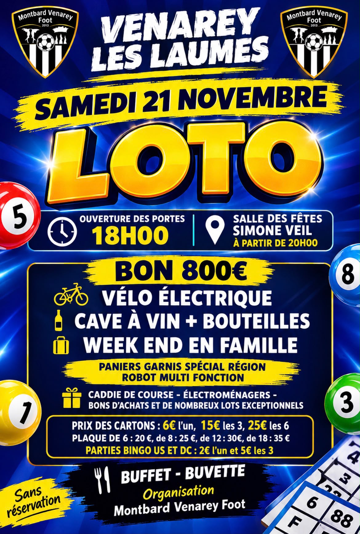 Affiche du loto Loto — Montbard Venarey Foot — Venarey les laumes