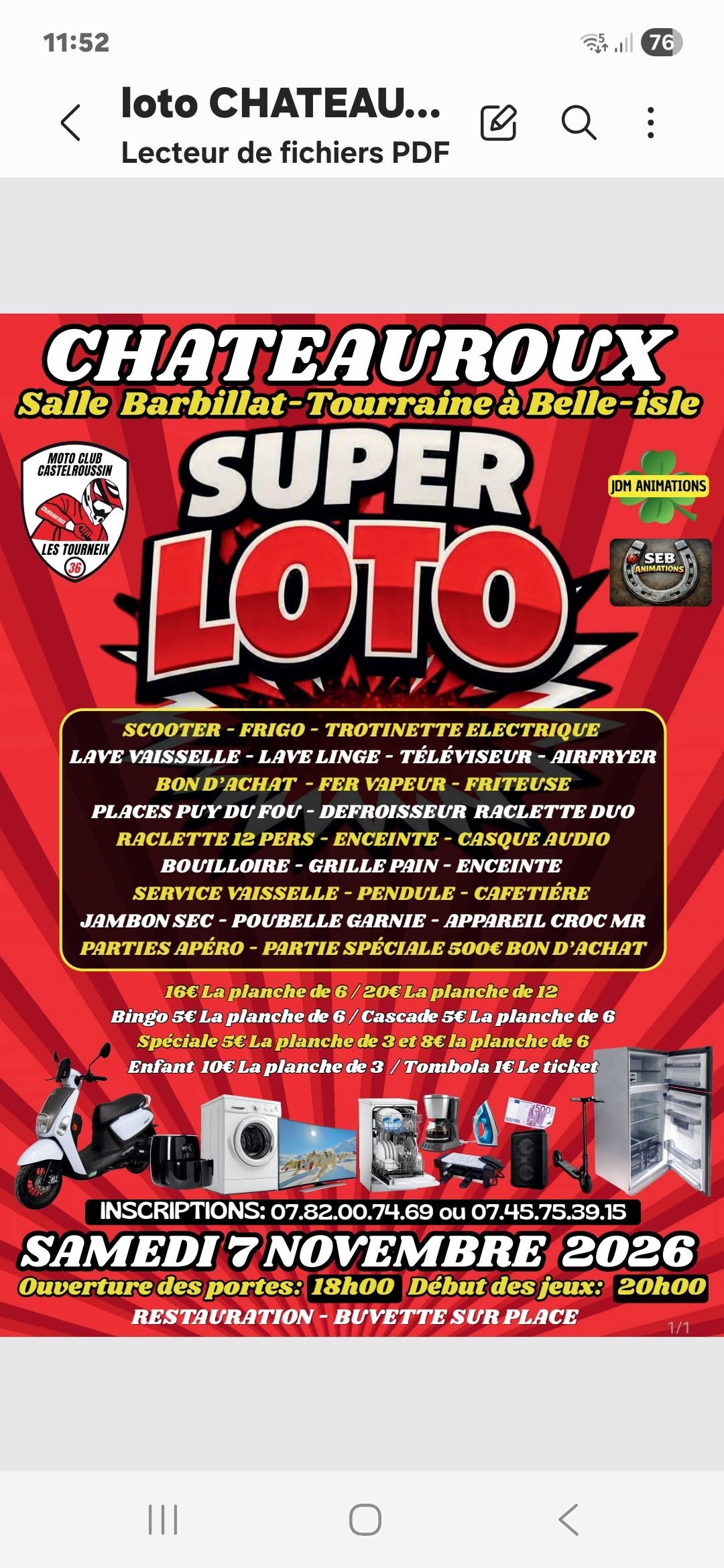 Affiche du loto Loto MOTO CLUB CASTELROUSSIN à Châteauroux