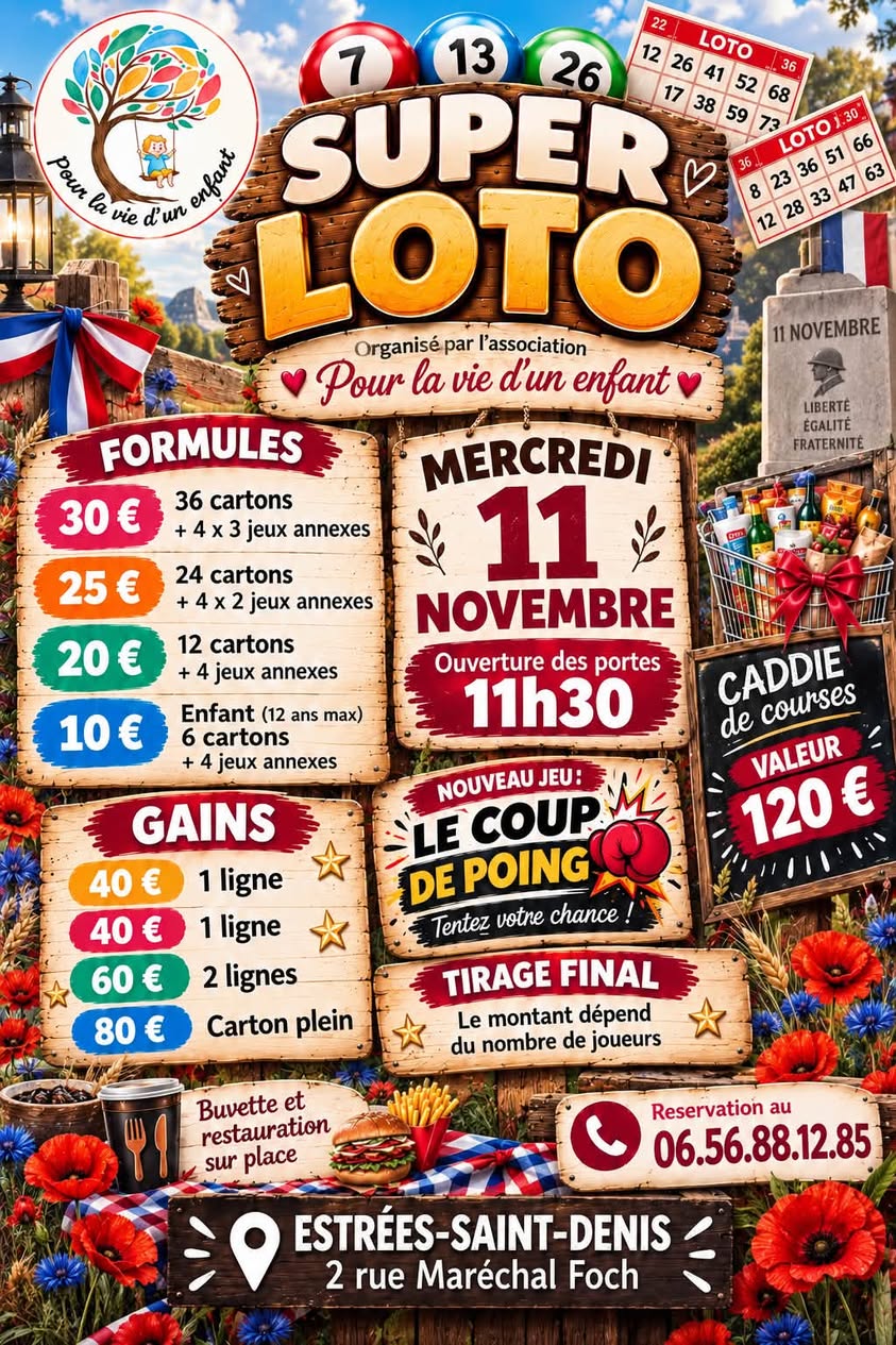 Affiche du loto Loto Pour la vie d'un enfant à Estrées-Saint-Denis