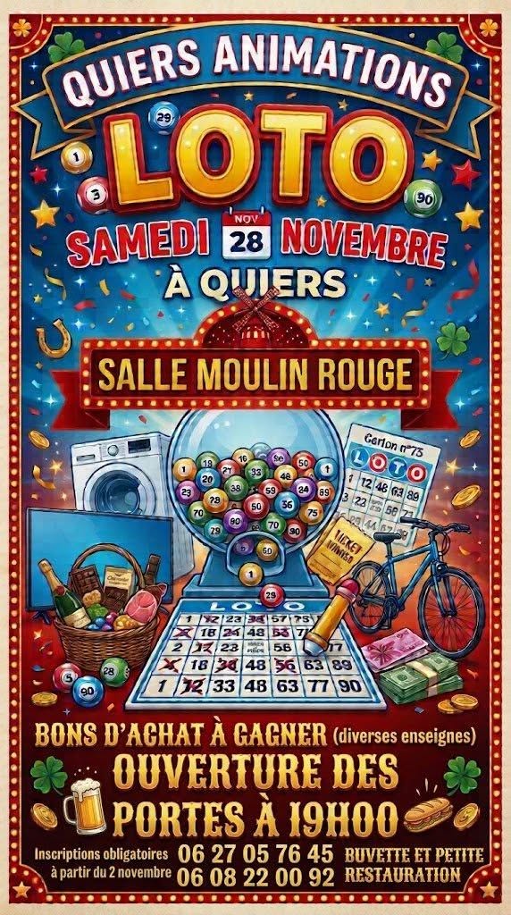 Affiche du loto Loto QUIERS ANIMATIONS à Quiers