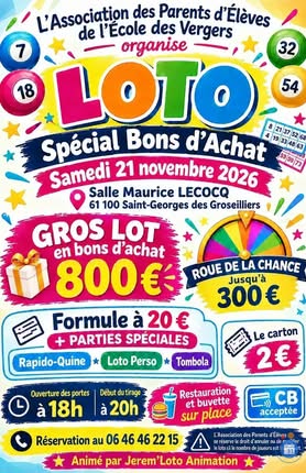 Affiche du loto Loto Spécial Bons d'Achat
