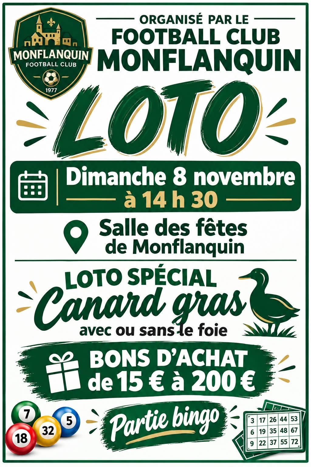 Affiche du loto LOTO SPÉCIAL Canard gras